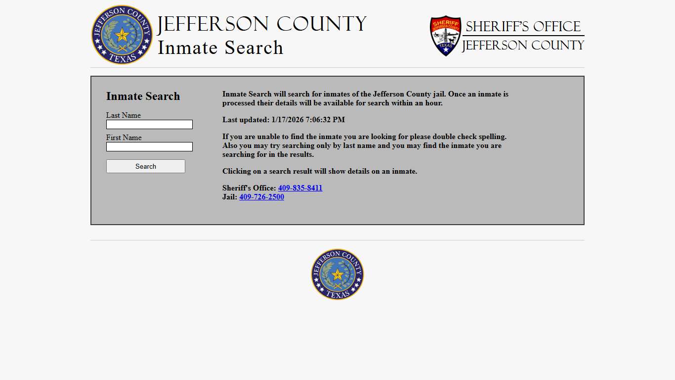 Jefferson County Inmate Search